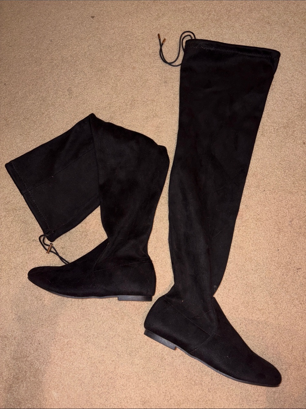 Nature Breeze Black Over-the-Knee Flat Boots